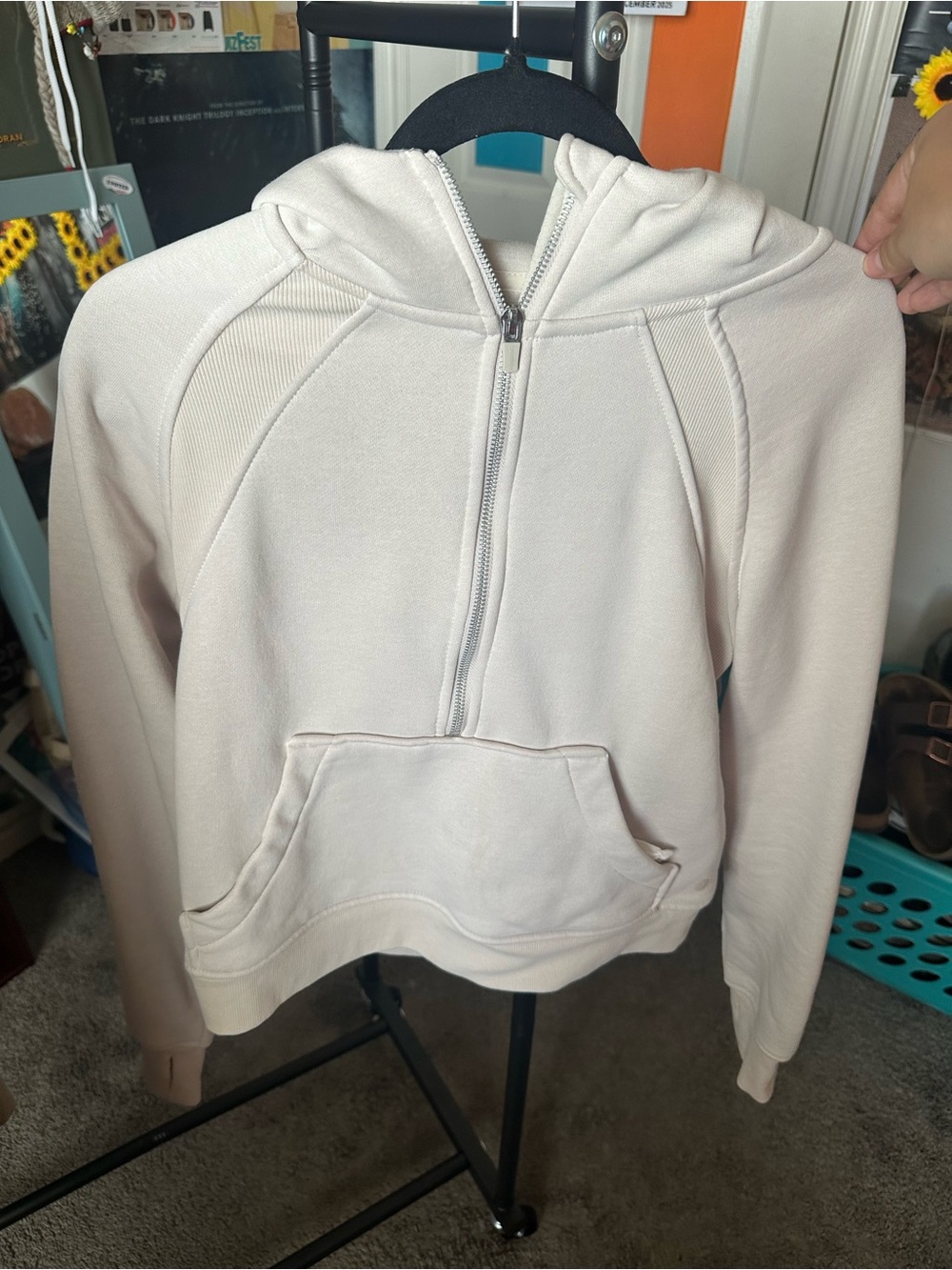 Danskin Cream Half-Zip Hoodie Jacket